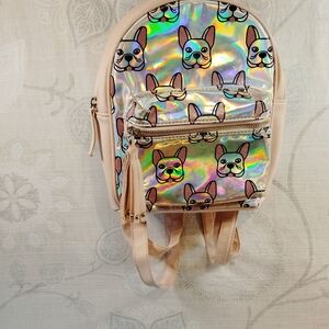 Chic Holographic Dog Print Backpack